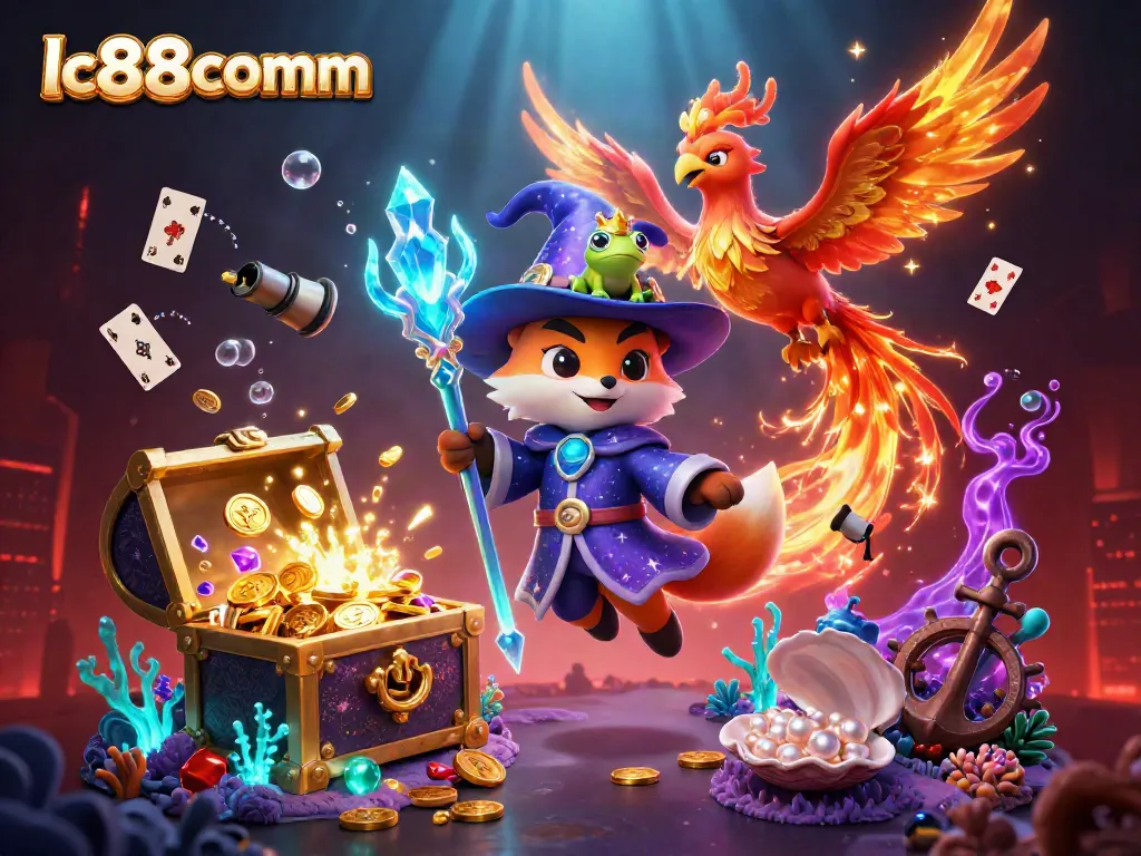 Win big at lc88comm with a dynamic casino adventure featuring magical characters and gambling elements.