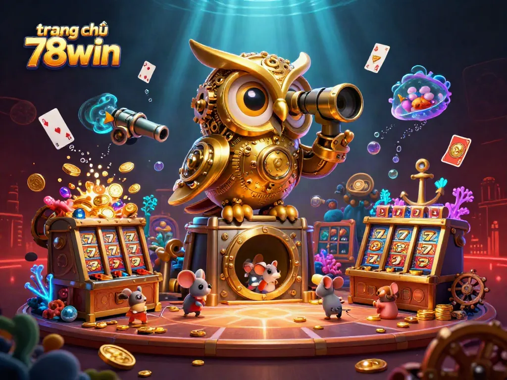 Engage with the vibrant world of trang chủ 78win, featuring a thrilling casino scene with animated elements.