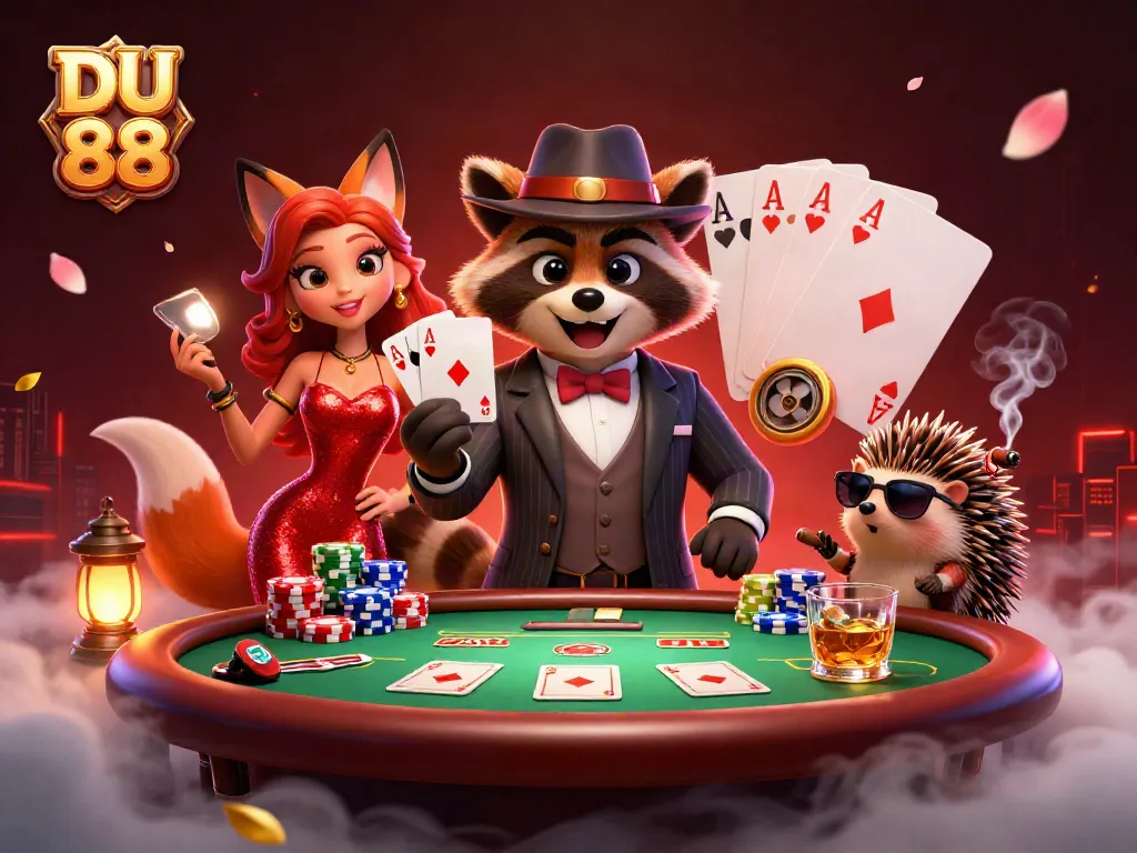 Experience thrilling poker action with DU 88's vibrant casino scene full of excitement.