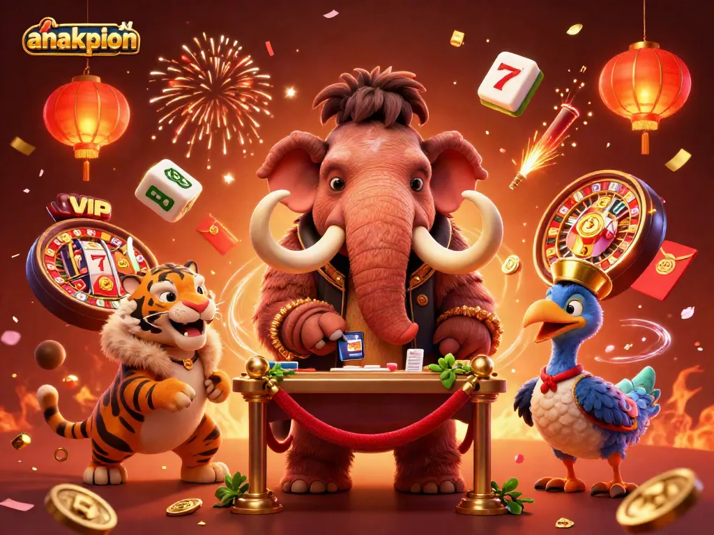 Engage in thrilling gameplay at anakpion with vibrant scenes of casino excitement, showcasing slot reels and iconic characters.
