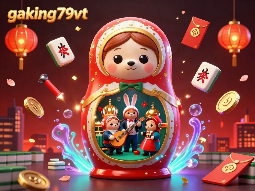 Engage in thrilling gaming at gaking79vt, a vibrant 3D casino illustration showcasing the excitement of gambling.
