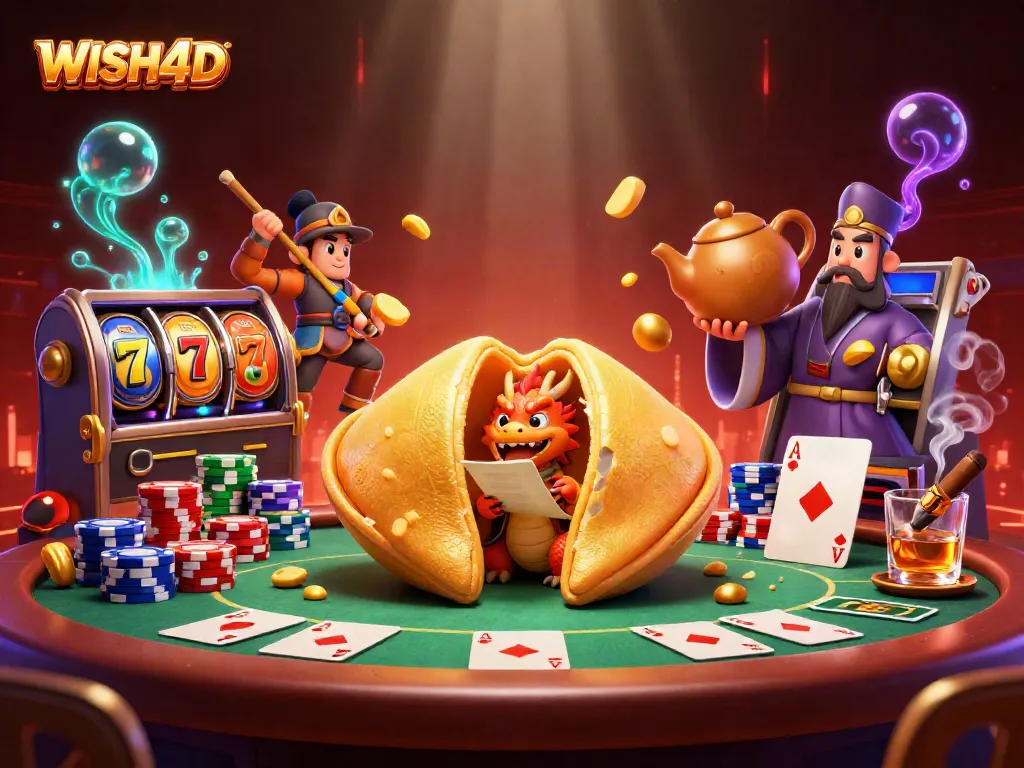 Experience excitement with WISH4D gaming as fortune cookies and dragons guard your luck!
