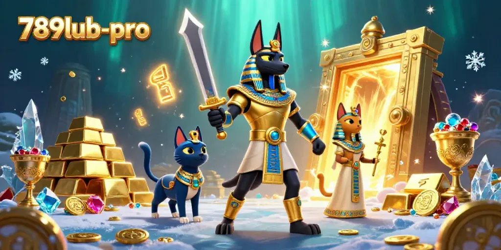 Engage in exciting gambling adventures with 789lub-pro featuring icons of treasure, gold, and lucky charms.