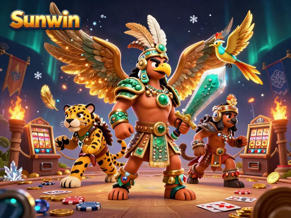 Experience the excitement of Sunwin with our vibrant 3D casino warriors and captivating game elements.
