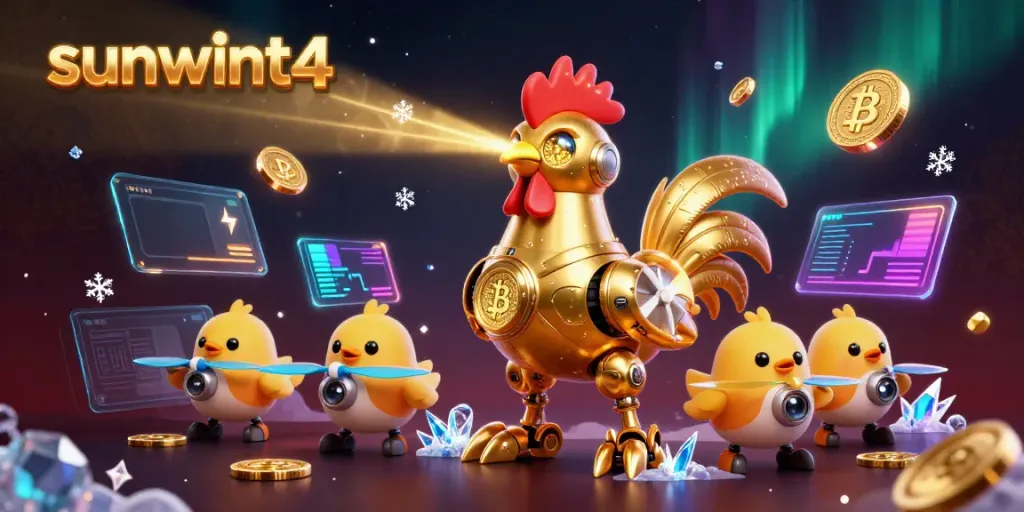 Engage in thrilling gameplay with sunwint4, featuring dynamic 3D characters and vibrant casino elements.