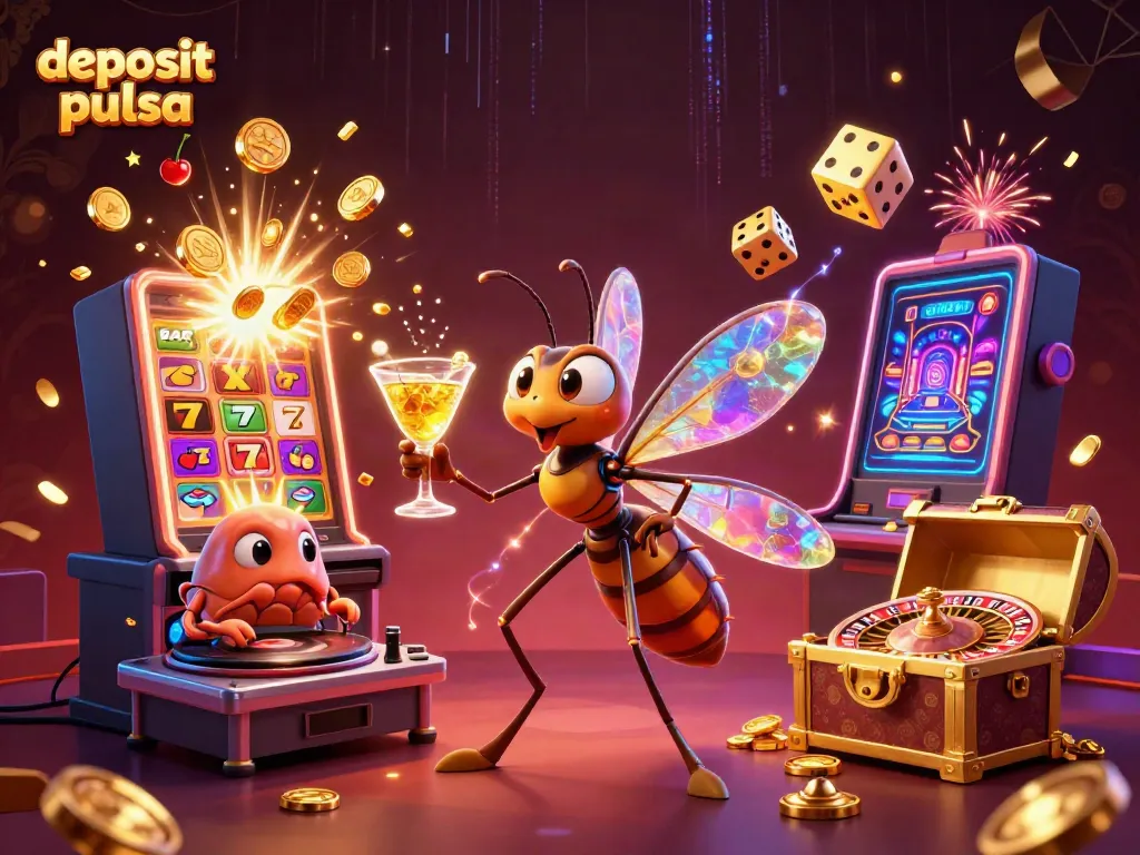 Experience deposit pulsa excitement with dynamic casino elements and vibrant characters.
