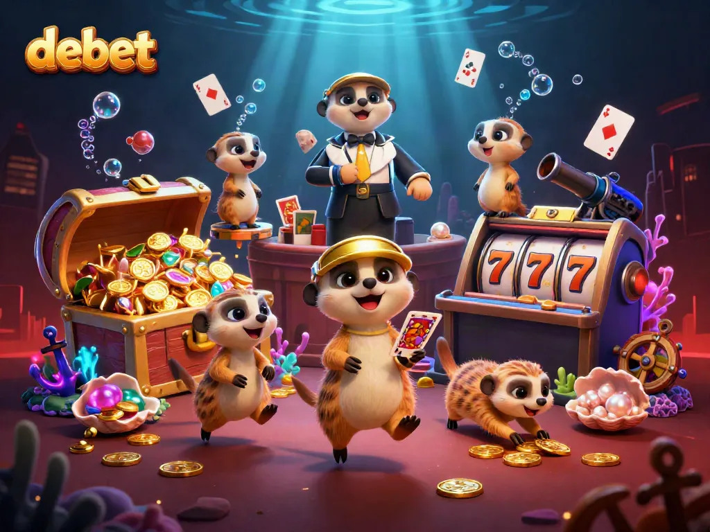 Engage in thrilling debet casino adventures with meerkats in an elaborate underwater casino.
