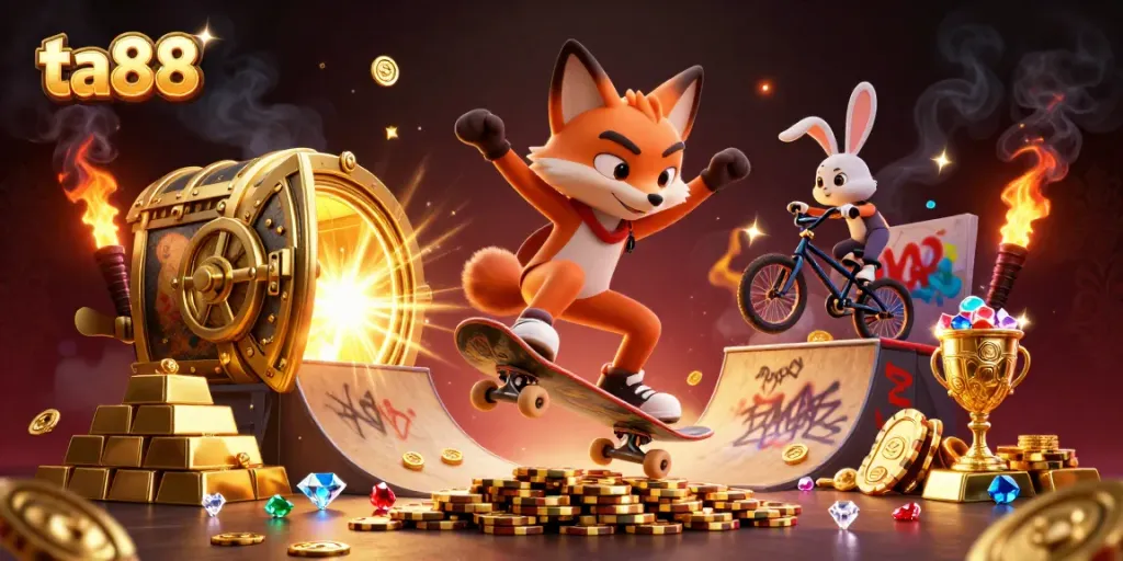 Engage in thrilling casino play at ta88 with vibrant characters amidst rich game elements.