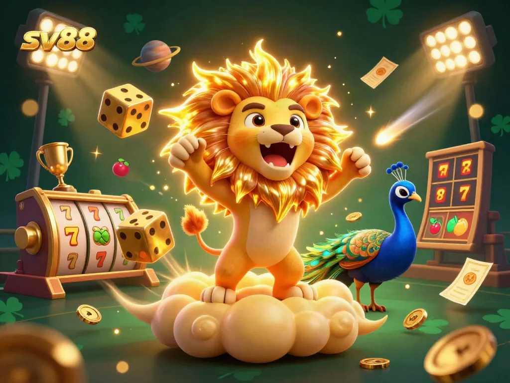 Experience winning moments at sv88 with the 3D sun lion and dynamic gaming elements.