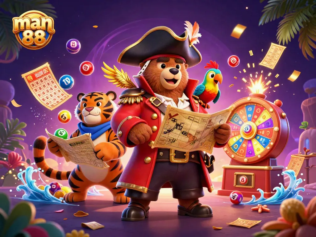 Engage with thrilling man88 casino games, featuring vibrant characters and dynamic elements in action.
