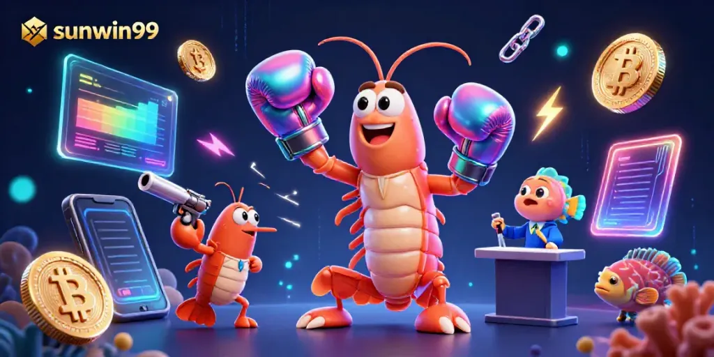 Join the fun with sunwin99 in this vibrant 3D scene showcasing a thrilling underwater casino adventure.