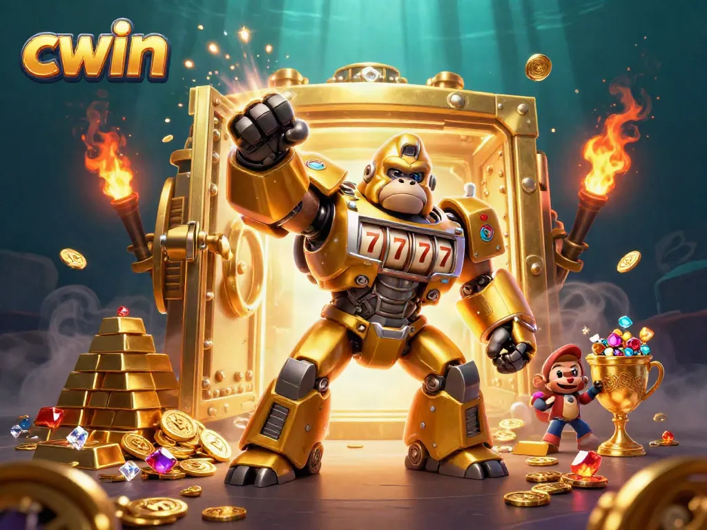 Experience thrilling wins at CWIN with an exciting mech gorilla and treasures exploding around!
