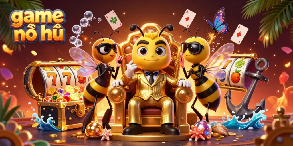 Experience excitement with game nổ hũ as a cartoon bumblebee mob boss rules the casino realm.